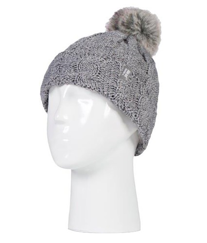 Heat Holders - Damen Zopfmuster Fleece gefüttert Winter Bommel Bommel Beanie Mütze - Bild 20 von 24