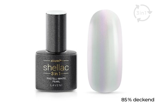 Jolifin LAVENI 3in1 Shellac - pastell-white pearl 10ml #S916 - Bild 2 von 4