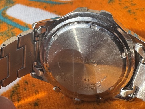 Seiko Men's Solar Chronograph Blue Dial Watch V172-0AJ0 - New Battery - Picture 5 of 6