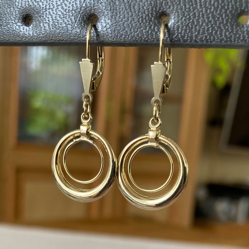 Ohrhänger 333 Gelbgold keine 585 Gold Kreis Ohrringe wie-NEU