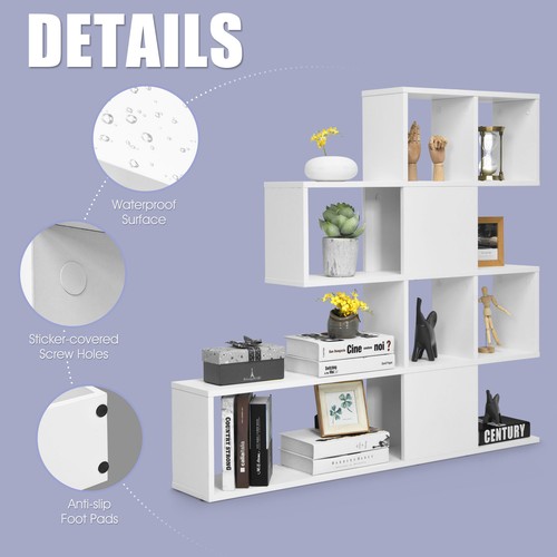 Costway Bookshelf Corner Ladder Bookcase 5-Tier Display Storage RackWhite - Picture 5 of 8