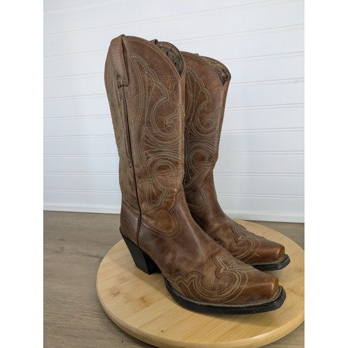 Ariat Roundup Sandstorm Snip Toe Womens Brown Leather Western Cowboy Boots 6.5 - Picture 16 of 16