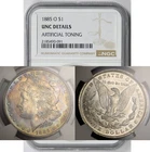 1885-O Morgan Dollar $1 UNC Details Artificial Toning NGC