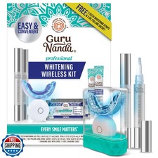 GuruNanda Professional Teeth Whitening Wireless Kit with LED Light and Whiten