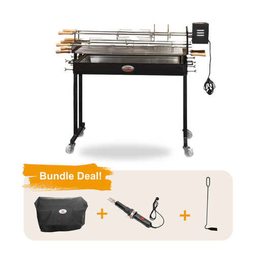 Flaming Coals Extra Large Cyprus Spit with 5 Skewers Bundle - Picture 2 of 10