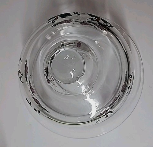 Vintage handbemalte Traube Kuppel 6,75" Käse Glas Schale mit 2 passenden Weingläsern - Bild 15 von 22