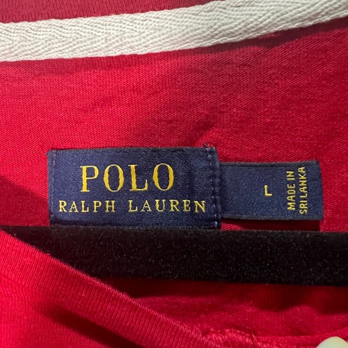 Camiseta Polo Ralph Lauren Roja Manga Larga Logo Para Mujer Talla L - Imagen 3 de 6