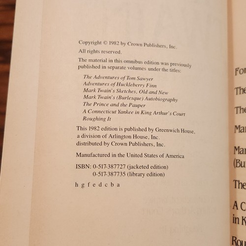Vintage 1982 Mark Twain Greenwich Unabridged Library Classics Hardcover Book - Picture 9 of 10