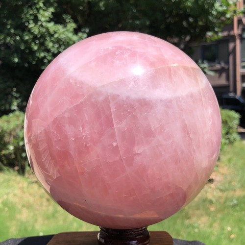 10.09LB Natural Pink Quartz Sphere Crystal Ball Energy Mineral Specimen Healing - Picture 2 of 17