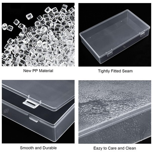 6 Packs Clear Plastic Box Containers, Craft Organizers and Storage with Lids,... - Picture 3 of 8