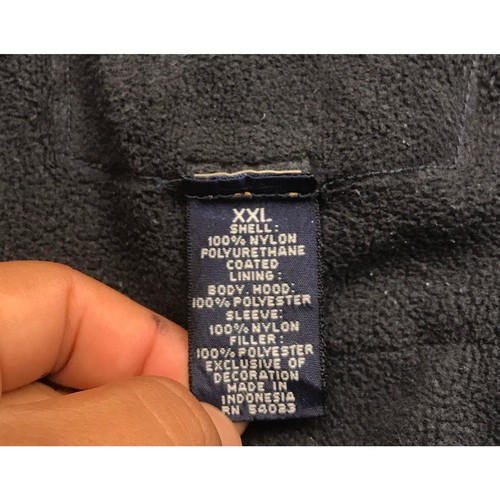 Vintage Gap Fleece Lined Parka Jacket Hoodie Boys 2XL Long Sleeve Navy Brown - Picture 3 of 8