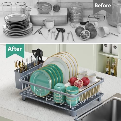 Dish Drying Rack - Space-Saving Dish Rack,Dish Racks for Kitchen Counter with - Picture 7 of 7