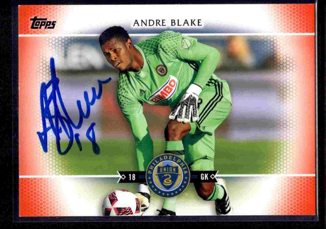 2017 Topps MLS Red 2/10! handsigniert Andre Blake Philadelphia Union