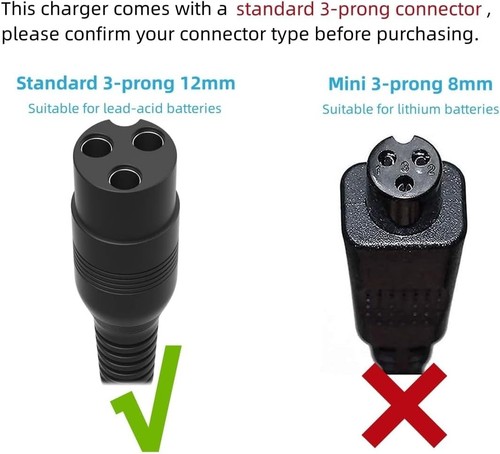 24V Scooter Battery Charger for Razor MX350 Dirt Bike Charger, black - Picture 3 of 6