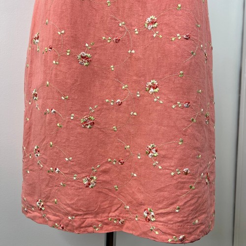 Ultra Kleid Vintage Etuikleid rosa bestickt Blumen Cottagecore 90er Gr. 8 - Bild 7 von 16