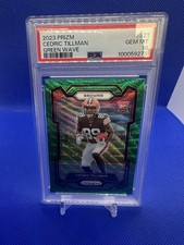 2023 Panini Prizm - Rookies Cedric Tillman #321 Green Wave Prizm (RC) PSA 10