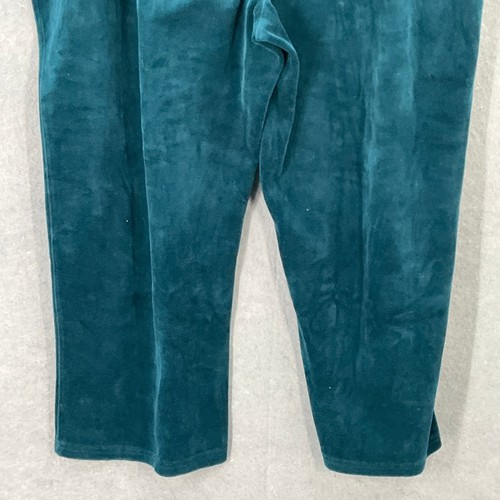 Catherines Damen Gr. 2X Velours Lounge Hose türkis blau Kordelzug elastischer Bund - Bild 7 von 13