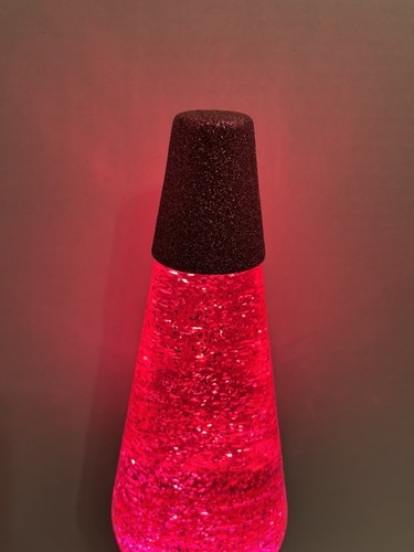 Glitter Motion Lava Lamp Table Desktop Nightstand Hot Pink 14” 709U - Picture 2 of 11