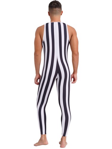 Tuta uomo a righe pezzo unico costume da bagno singolo body elasticizzato strati base - Foto 23 di 98