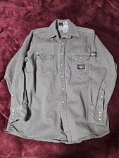 Rasco FR Pearl Snap Flame Resistant Shirt Gun Metal Gray Mens XL Denim MINT    
