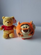 Disney TY 2013 Beanie Babies Winnie the Pooh 6" & Beanie Ballz Tigger 4"