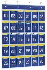 Classroom Cell Phone Calculator Holder Numbered 30 Pockets Chart Hanging Wall...
