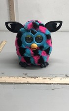 2012 Hasbro Furby Boom Diagonal Stripes Interactive Electronic Pet Toy Pink Blue