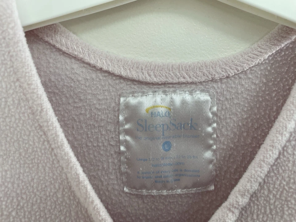 Saco de dormir Halo bebê meninas rosa sólido macio aconchegante lã com zíper saco de dormir L 12-18M - Imagem 2 de 4