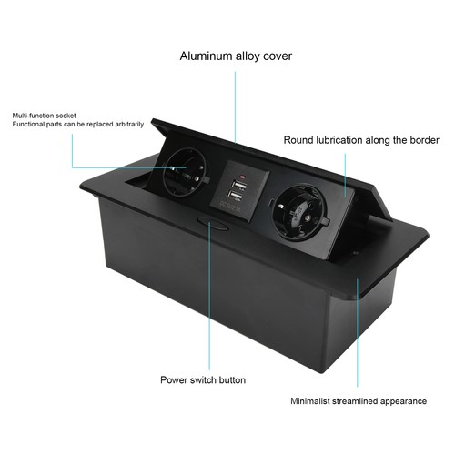 Dual EU Plug Power Socket Strip Convenient EU Plug Power Socket Stable - Afbeelding 2 van 23
