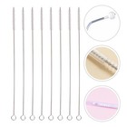 15pcs Edelstahlstrohbürste Nylonflasche Pinsel Nylonrohrreiniger Strohhalm