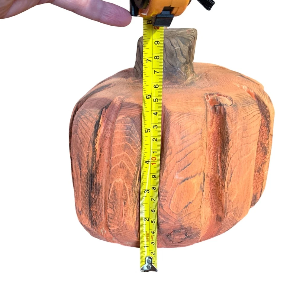 Calabaza de madera rústica hecha a mano decoración por cesta Case Designs LLC Foto 4 de 4