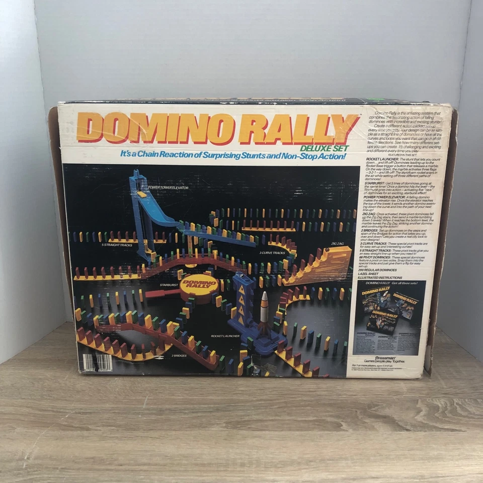 Vintage Domino Rally Deluxe Set 1989 Pressman 99% Complete Plus Extras - Image 2 of 4
