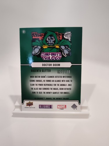 2024 Marvel Allegiance The Infinity Trilogy MAGENTA GLITTER #15 Doctor Doom /199 - Picture 2 of 2