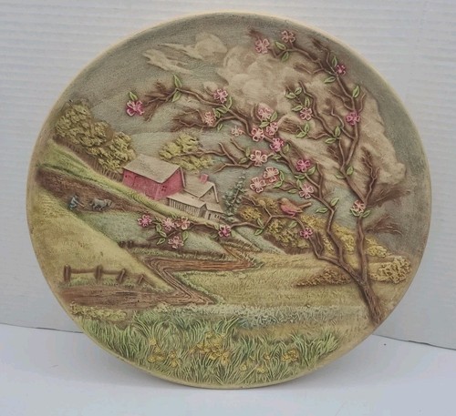 Set 4 Byron Molds Four Seasons Ceramic Plate Wall Hanger Hand Painted - Picture 12 of 14