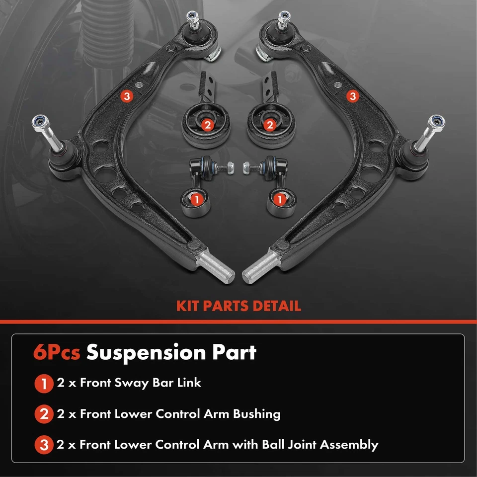 Barra estabilizadora delantera brazo de control A-Premium 6x para BMW 318i 318i 318is 318ti 323is Foto 3 de 4