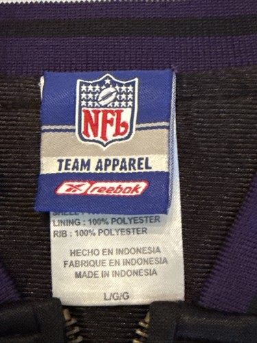 Baltimore Ravens NFL Reebok On Field Tm Apparel 2000s Sz L Black Lined 1/4 Zip - Picture 2 of 18