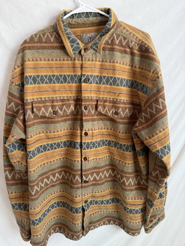 THE TERRITORY AHEAD Heavy Shirt Jacket Men’s Size XXL Cotton Aztec Tribal - Picture 2 of 8