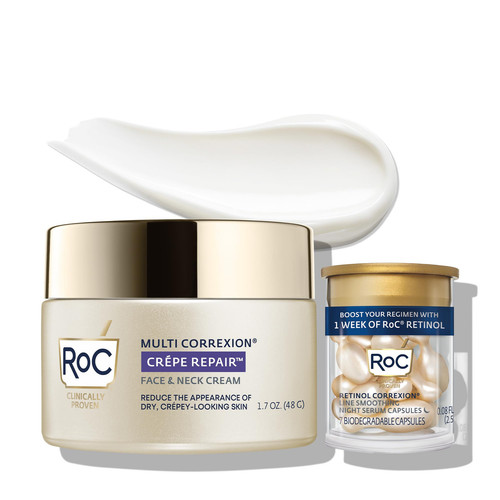 RoC Crepe Repair Anti Aging Daily Face Moisturizer & Neck Firming Cream (1.7 ... - Picture 1 of 5