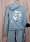 Juicy Couture Women's Tracksuit Set Hoodie Pants Blue Size Large Y2K Made USA