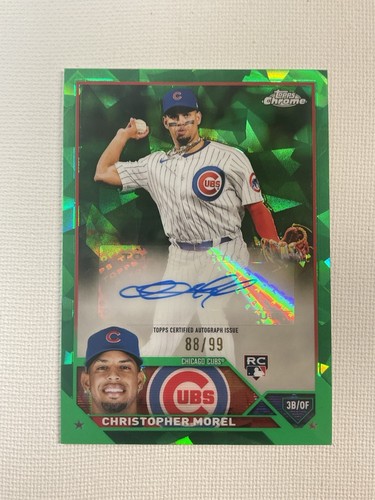 2023 Topps Chrome Update Sapphire Christopher Morel Green Auto /99 RC #USA-CM RC