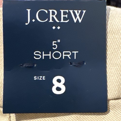 J.Crew 5" Khaki Shorts Women's Size 8 Beige Pockets Cotton Chino New Belt Loops - Picture 7 of 9
