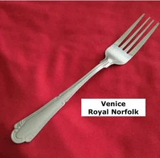 Royal Norfolk VENICE Dinner Fork 8" Stainless Steel Flatware