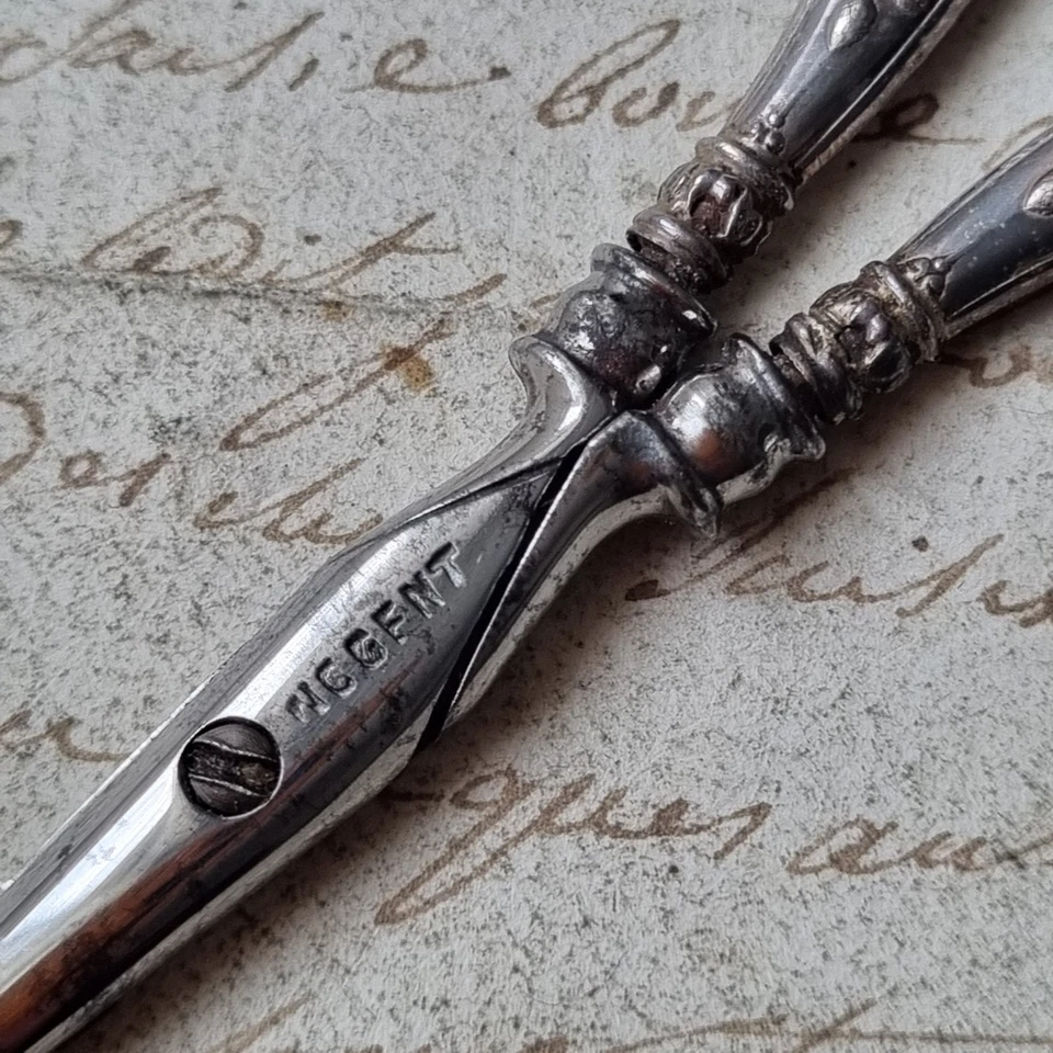 Ciseaux Anciens de Couture en Argent XIXè Nogent Victorian Silver 19thC - Photo 2/4