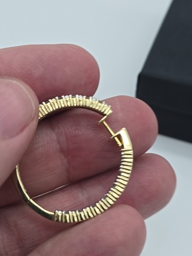 Creolen Gold über Sterlingsilber und Diamant - Bild 4 von 6