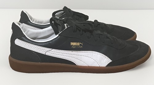 PUMA 13 SUPER LIGA MENS BLACK ACTIVE SNEAKER LOW SHOES SUEDE LEATHERCOMBO SOCCER - Picture 1 of 7