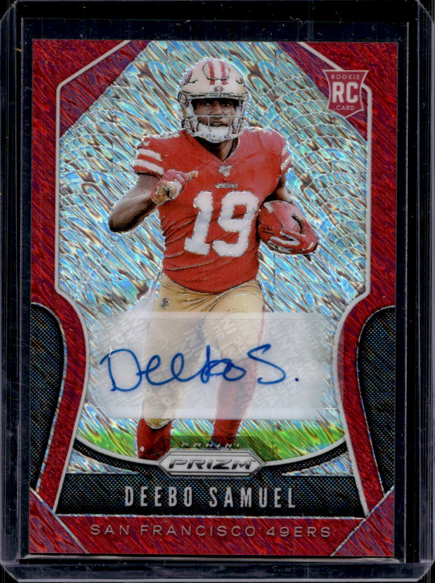 Deebo Samuel 2019 Panini Prizm #346 Rookie Auto Red Shimmer #25/25