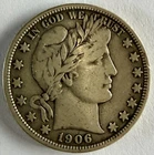 1906-P Barber Half Dollar, EF Condition, Full Liberty & Band, Mintage 2,638,000