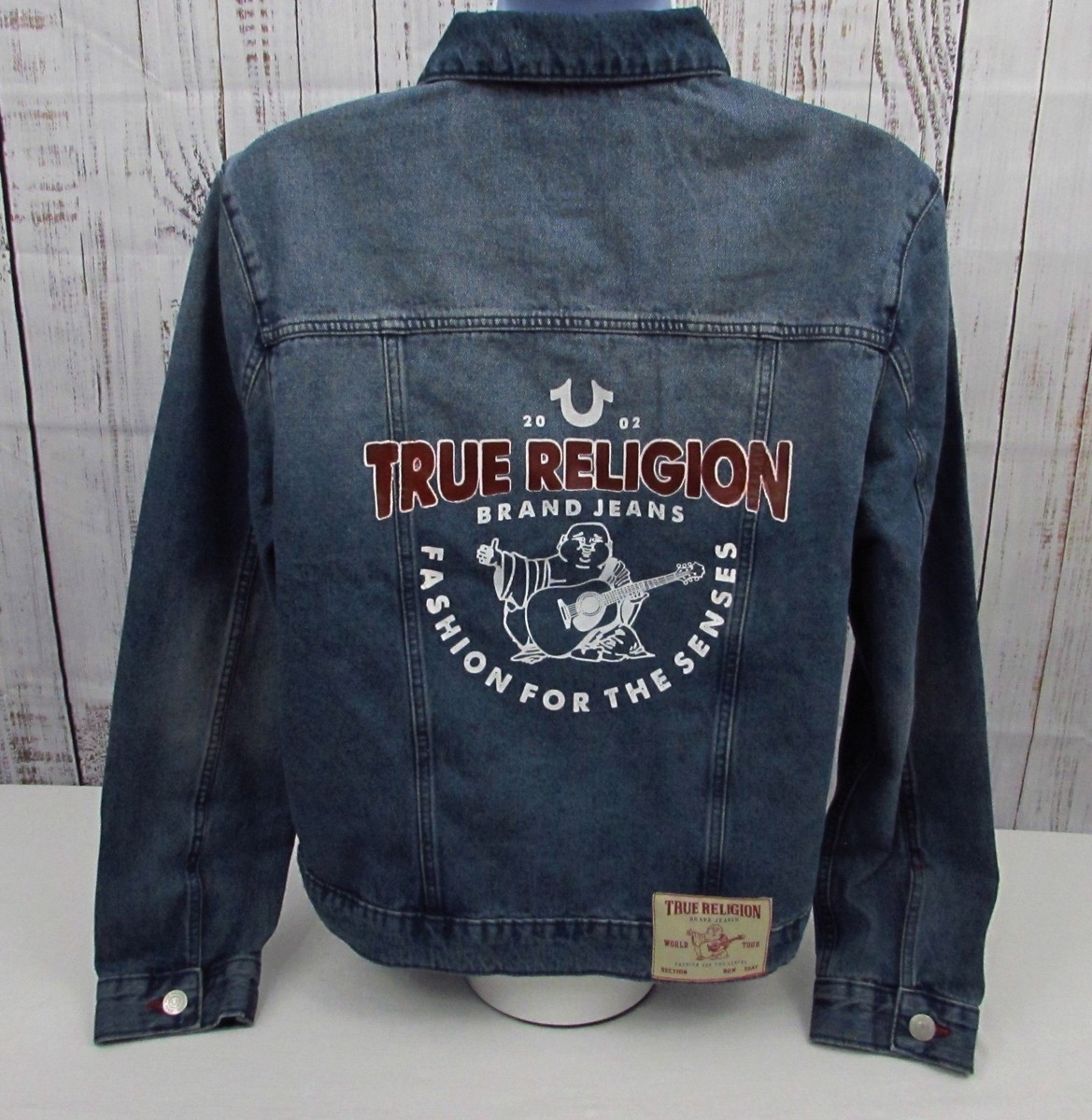 True Religion Men's Large Blue Quartz Wash Denim Jacket 701133 NWT
