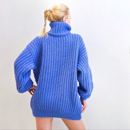 Blauer Merino Pullover weich warm Winter SuperTanya Pulli versandfertig XL-XXL - Bild 5 von 9