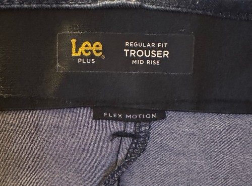 Lee (T) Übergröße Flex Motion Hose 24W blau weites Bein mittelhohe Hose Stretch gebraucht, in einwandfreiem Zustand - Bild 3 von 4